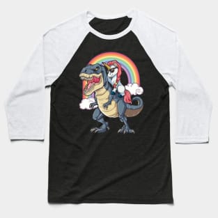 Unicorn Riding Dinosaur- Baseball T-Shirt